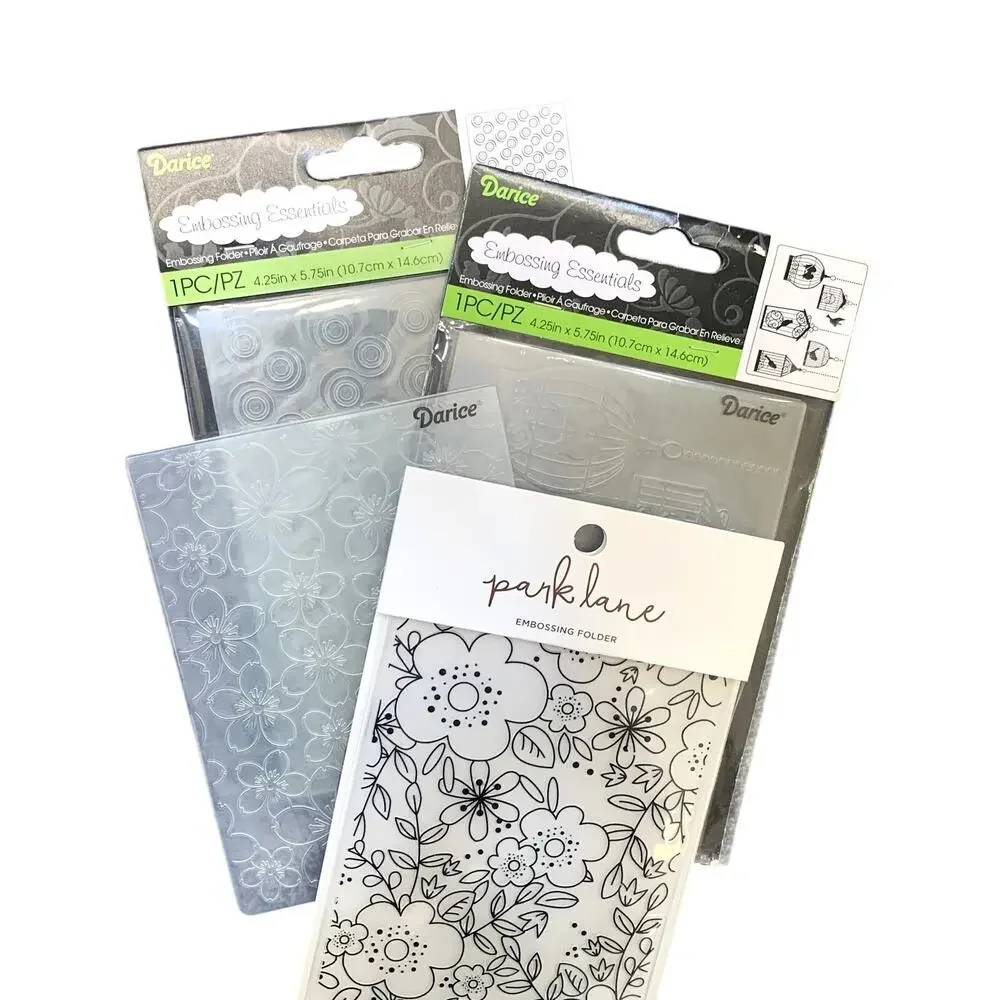 Darice Embossing Essentials Folder 3 Bulk Bird Cages Swirly Flowers New Sealed
